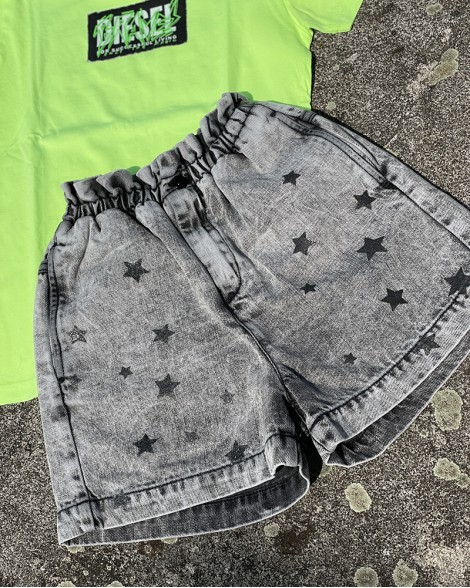 Kraťasy dětské Replay MIDAR SHORT šedé s hvězdami 